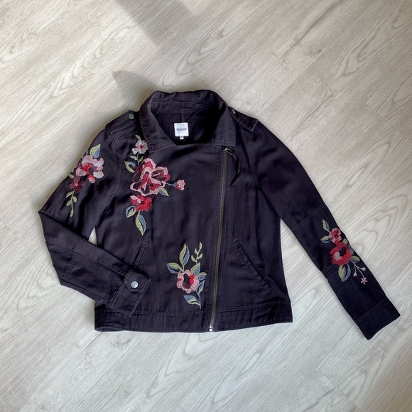 Kensie Jackets & Blazers - KENSIE Embroidered Asymmetrical Jacket Square Neck, Navy Blue